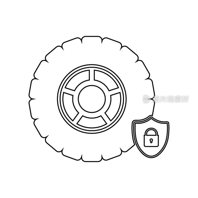 Car Insurance Icon.Line style vector EPS.